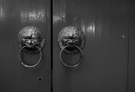 antique oriental door knockerの写真素材