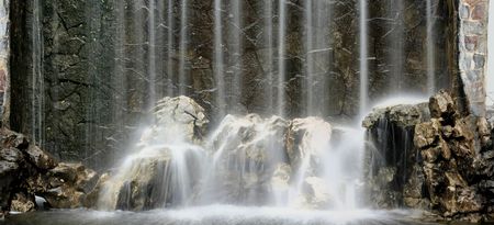 artificial waterfall background, high resolutionの写真素材
