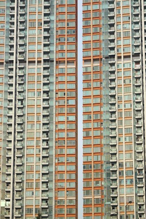 crowded apartment blockの写真素材