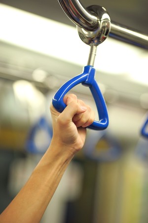 hold the handrailの写真素材