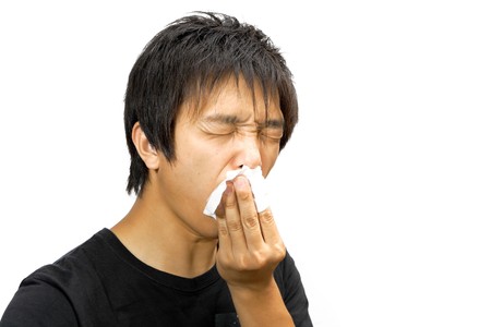 sneeze manの写真素材