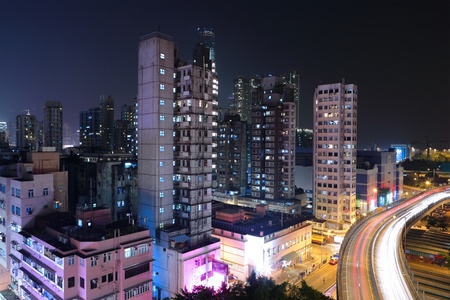 Hong Kong at nightの写真素材