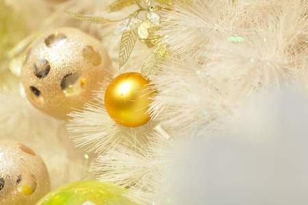 golden christmas ballsの写真素材