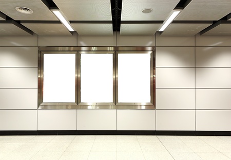 Blank billboard in metro stationの写真素材