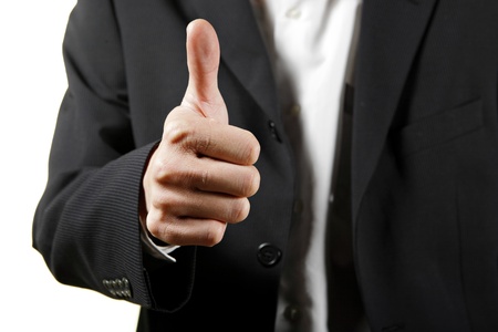 Business man showing thumb upの写真素材