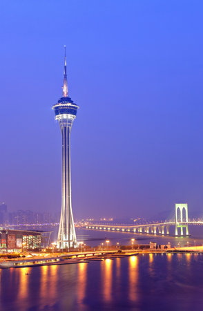 Macau at nightのeditorial素材
