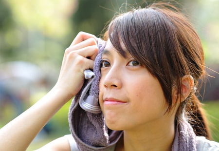 beautiful sporty asian girlの写真素材