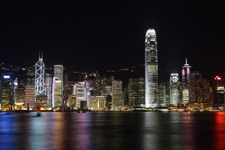 Night scene of Hong Kongの写真素材