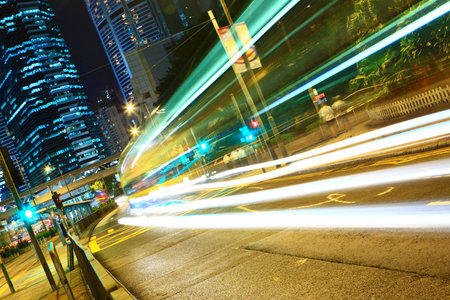 Modern urban landscape at nightのeditorial素材