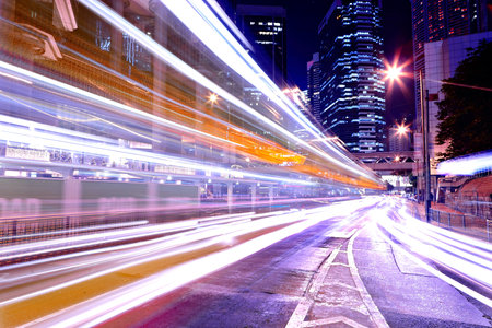 traffic in city at nightのeditorial素材