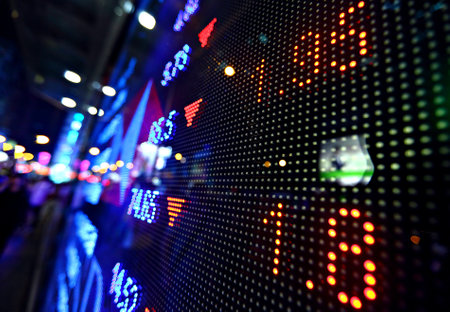stock market price display abstractのeditorial素材