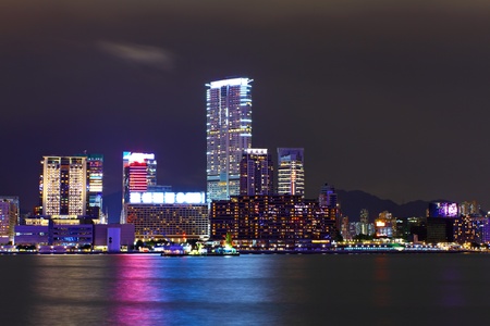 kowloon at nightの写真素材