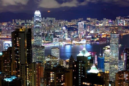 Hong Kong at nightの写真素材