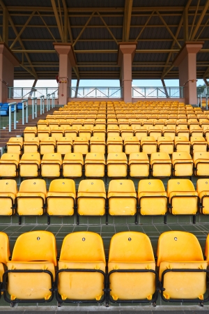 plastic seats at stadiumの写真素材