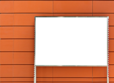 Blank billboard in metro station