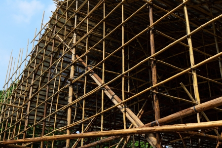 bamboo scaffoldingの写真素材