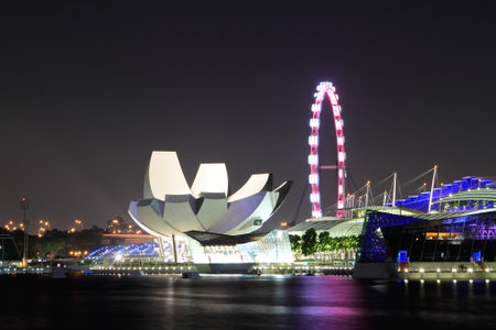 Singapore by nightのeditorial素材