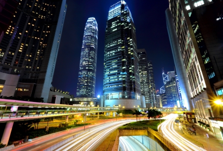 city night with busy trafficの写真素材