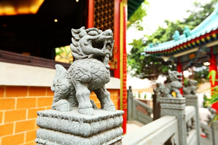 Chinese stone lion の写真素材