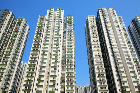 apartment block in Hong Kongのeditorial素材