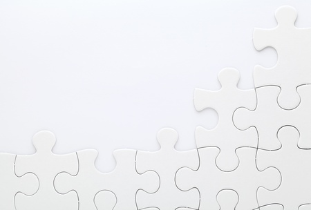 Jigsaw puzzle on white background の写真素材
