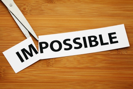 Impossible or possible の写真素材