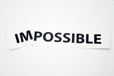 Impossible or possible の写真素材