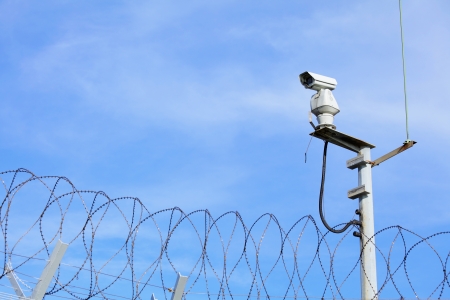 CCTV on top of chain link 