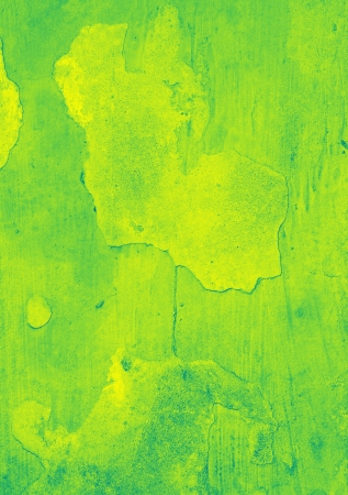 Grunge green and yellow painted wallの写真素材
