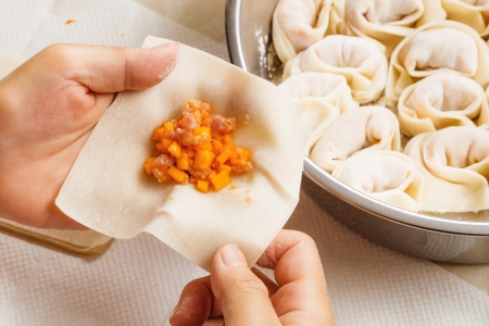 Homemade dumplingの写真素材