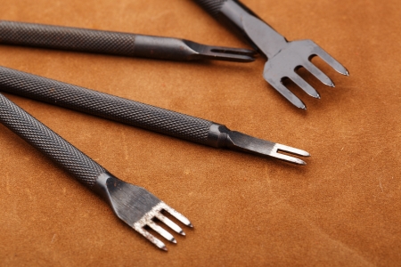 Homemade leather craft toolの写真素材