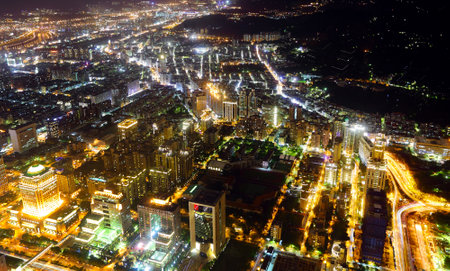Taipei city at nightのeditorial素材