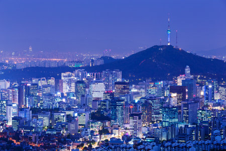 Seoul at nightのeditorial素材