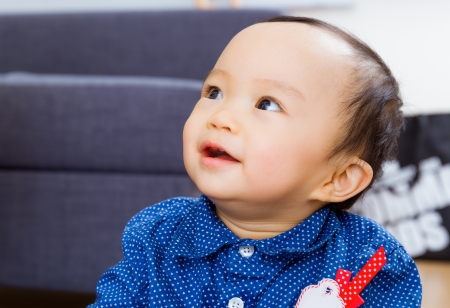 Asian baby boy at homeの写真素材