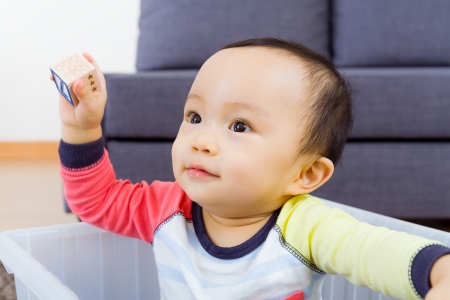 Asian baby boy smileの写真素材