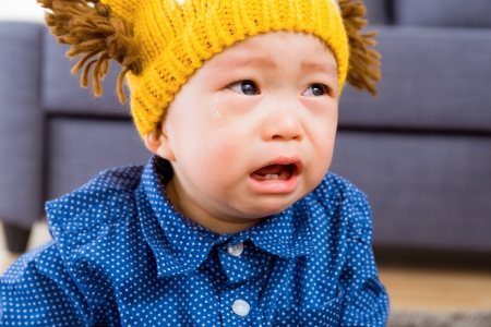 Asian baby boy cryingの写真素材