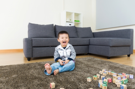 Little boy feel excitedの写真素材