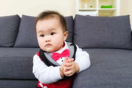 Little baby boy at homeの写真素材