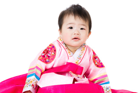 Korean little girlの写真素材