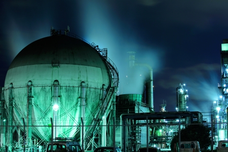 Gas tank in industrial factoryの写真素材