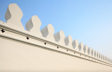 White wall with thai designの写真素材