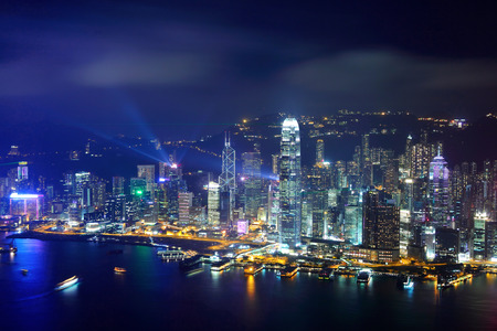Hong Kong at nightの写真素材