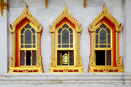 Window in Thailand templeの写真素材