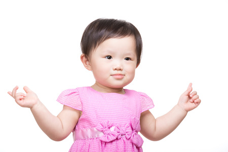 Excited little girlの写真素材