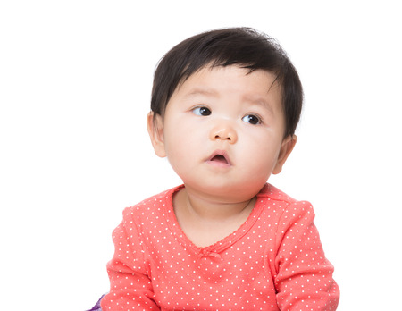Asia baby girl isolatedの写真素材
