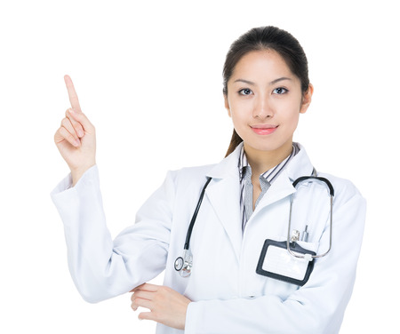 Friendly asian doctor woman have an ideaの写真素材