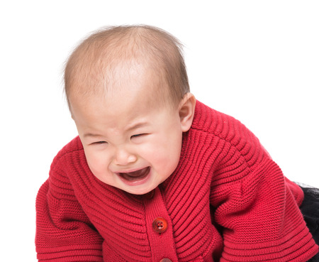 Crying baby girlの写真素材