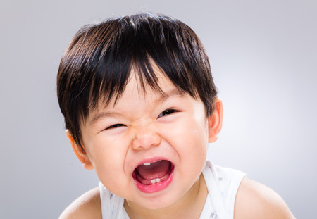 Baby boy feeling so happyの写真素材