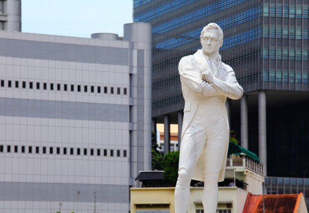 Sir Raffles statueのeditorial素材