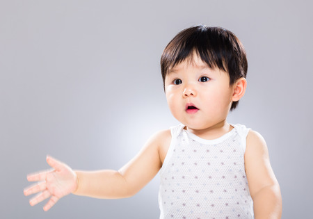 Baby boy shake handの写真素材